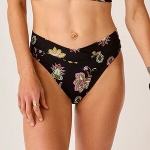 Carve Designs Black Floral Bikini Bottoms